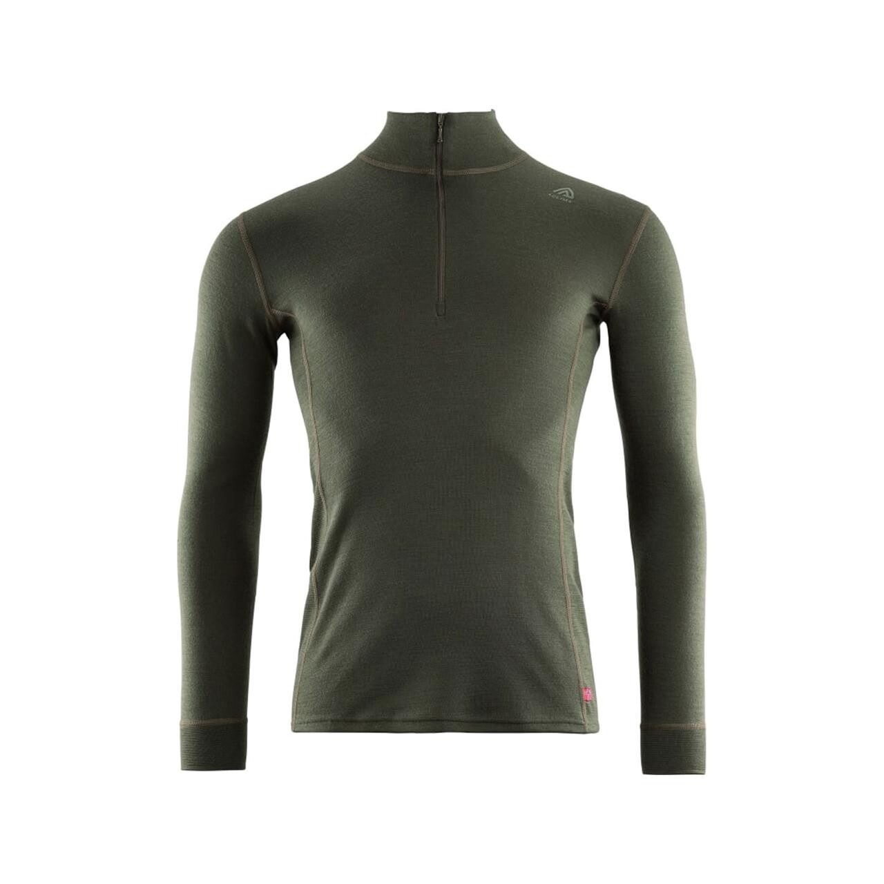 Aclima Mens WarmWool Mock Neck Shirt (Grøn (OLIVE NIGHT) X-large)