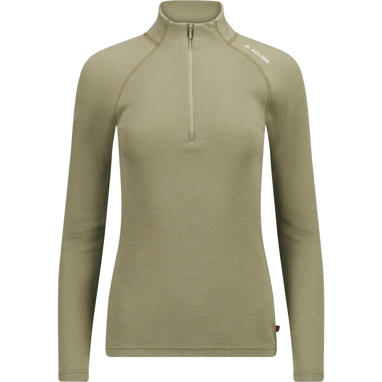 Aclima Womens Warmwool Mock Neck Shirt (Grøn (ALOE) XX-large)