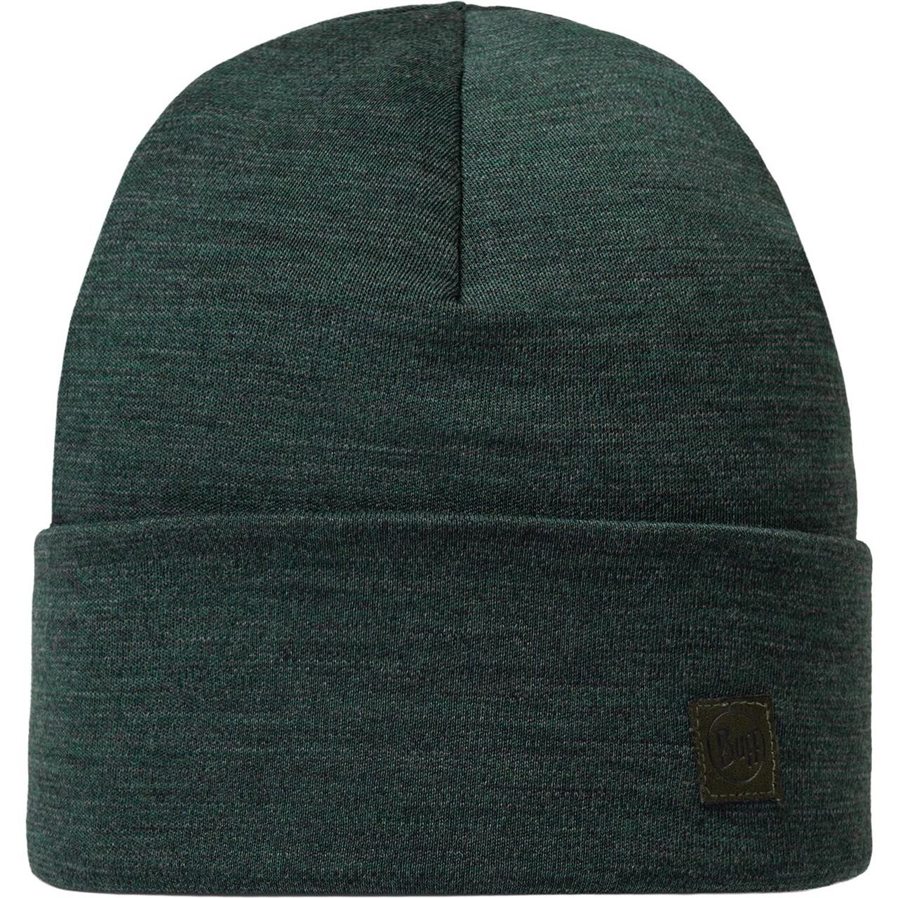 Buff Merino Heavyweight Beanie (Grøn (SOLID FOREST) One size) billede