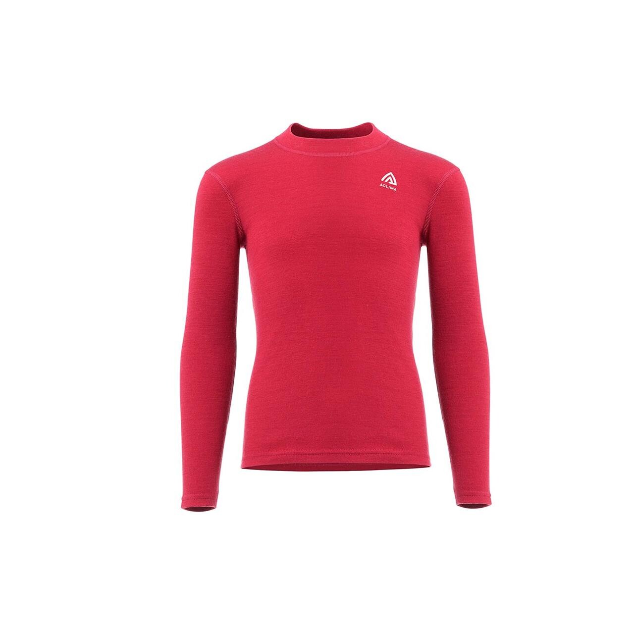 Aclima Childrens Warmwool Crew Neck Shirt (Rød (JESTER RED) 110 cm)