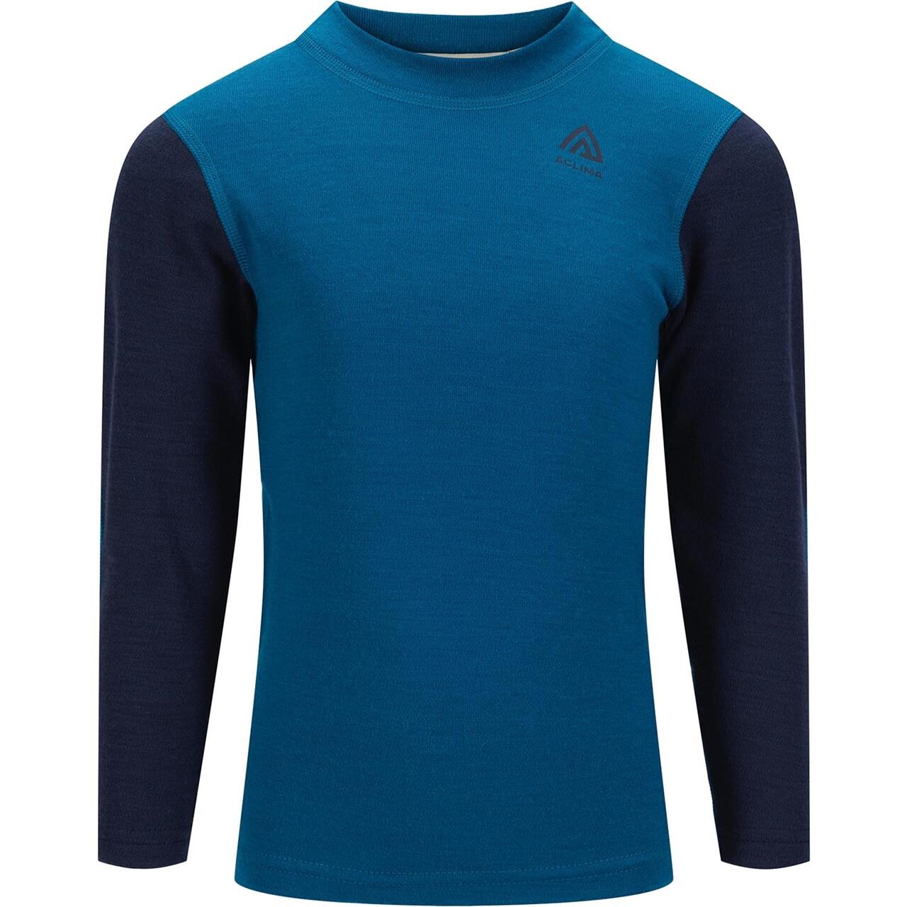 Aclima Childrens Warmwool Crew Neck Shirt Blå Corsair/navy Blazer 120 Cm