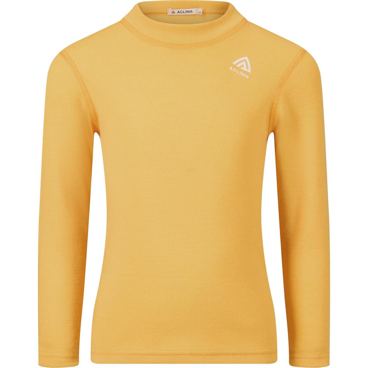 Aclima Childrens Warmwool Crew Neck Shirt Orange Mango Mojito 120