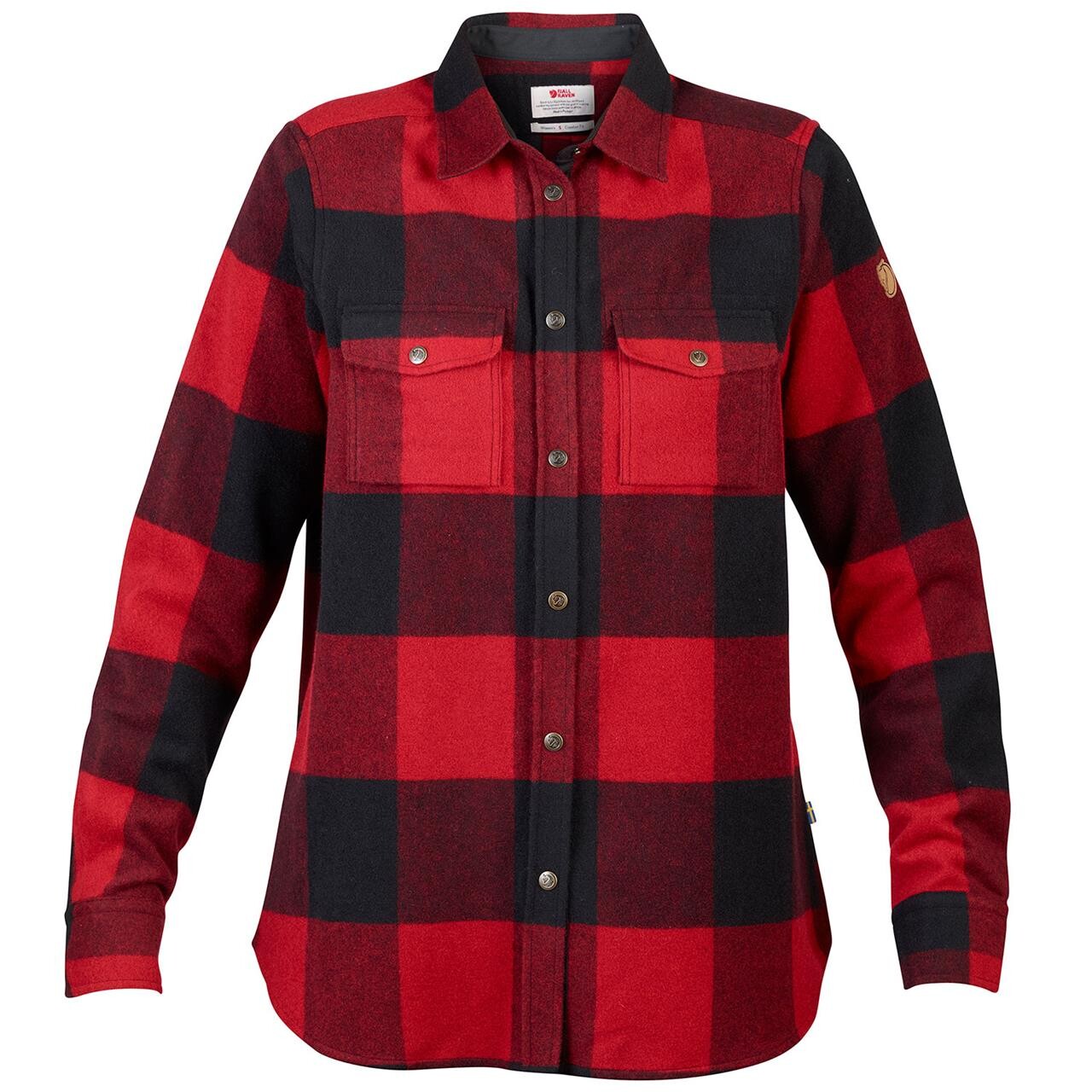 Se Fjällräven Womens Canada Shirt Ls (Rød (RED/320) Small) hos Friluftsland.dk