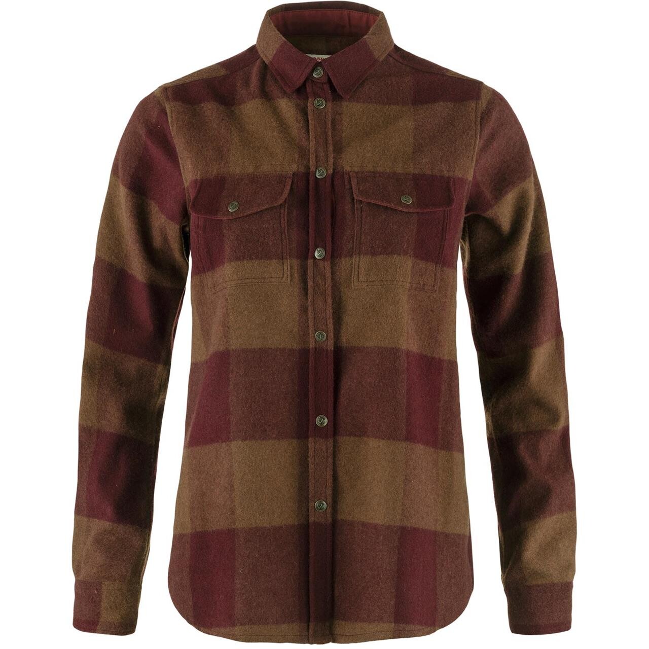 Fjällräven Womens Canada Shirt Ls (Orange (AUTUMN LEAF-BORDEAUX/215-347) Large)