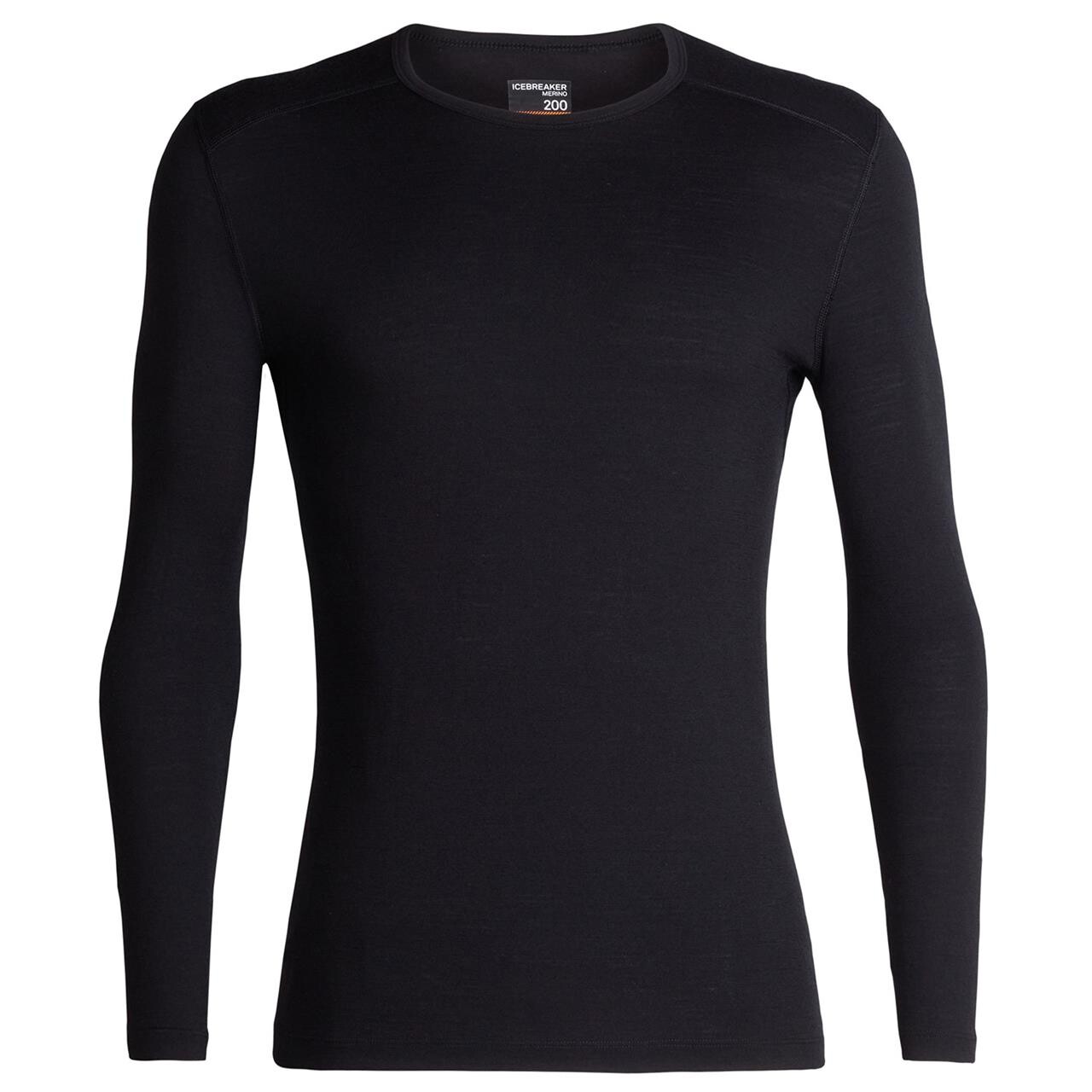 Se Icebreaker Mens 200 Oasis L/S Crewe (Sort (BLACK) Large) hos Friluftsland.dk