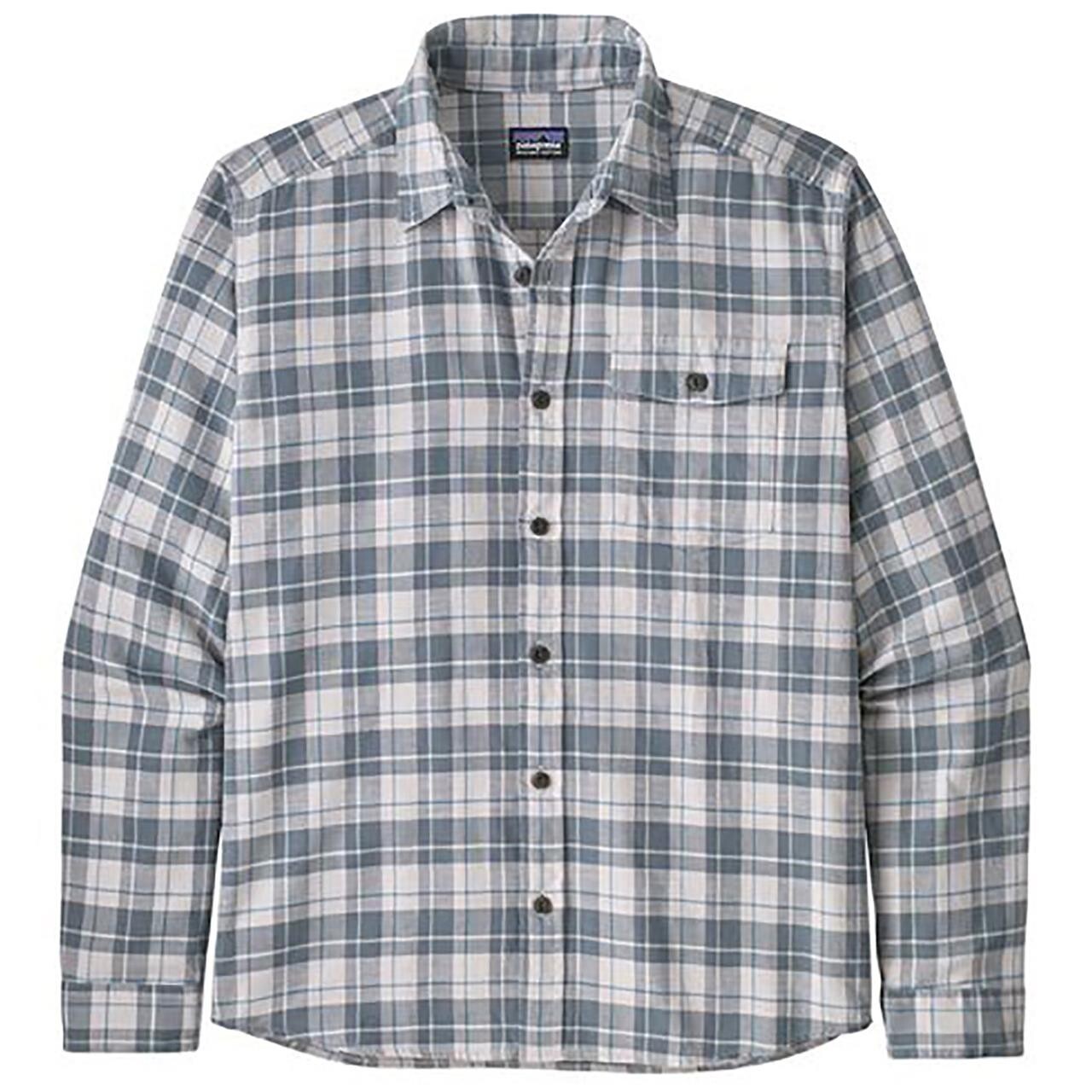  Patagonia Mens LW Fjord Flannel Shirt  (GREY (GRANGE/NEW NAVY) Small)