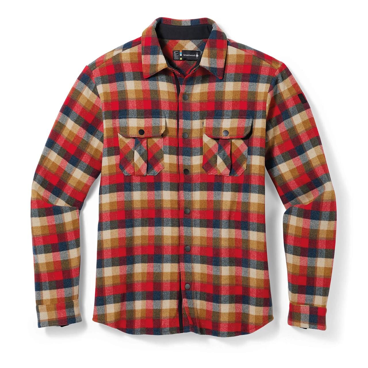 Se Smartwool Mens Anchor Line Shirt Jacket (Rød (RHYTMIC RED PLAID) Large) hos Friluftsland.dk