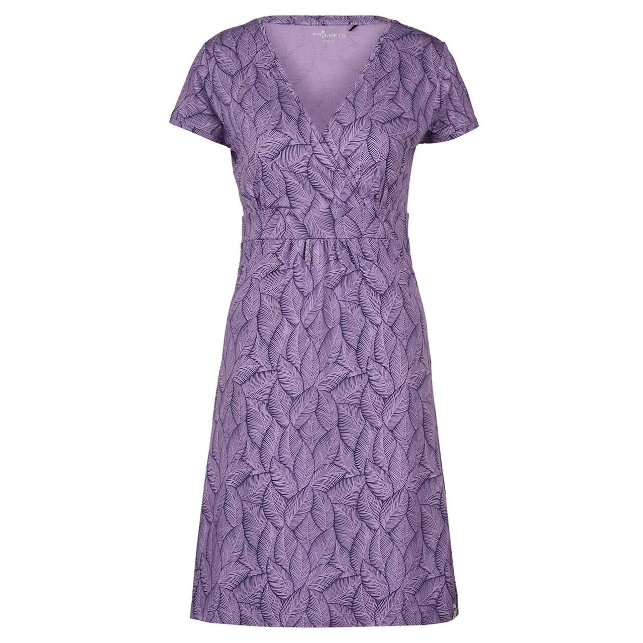 Billede af Frilufts Womens Hedje Printed Dress (Lilla (CHALK VIOLET AOP BICL LEAVES) Medium)