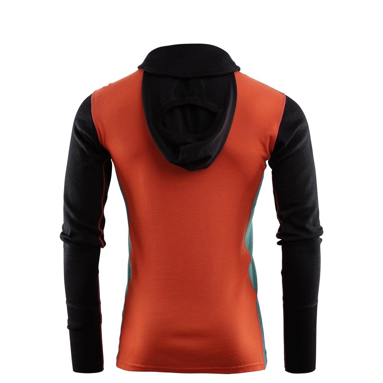 Aclima Mens WarmWool Hood Sweater W/zip  (Sort (JET BLACK/RED CLAY/NATLANTIC) Small)