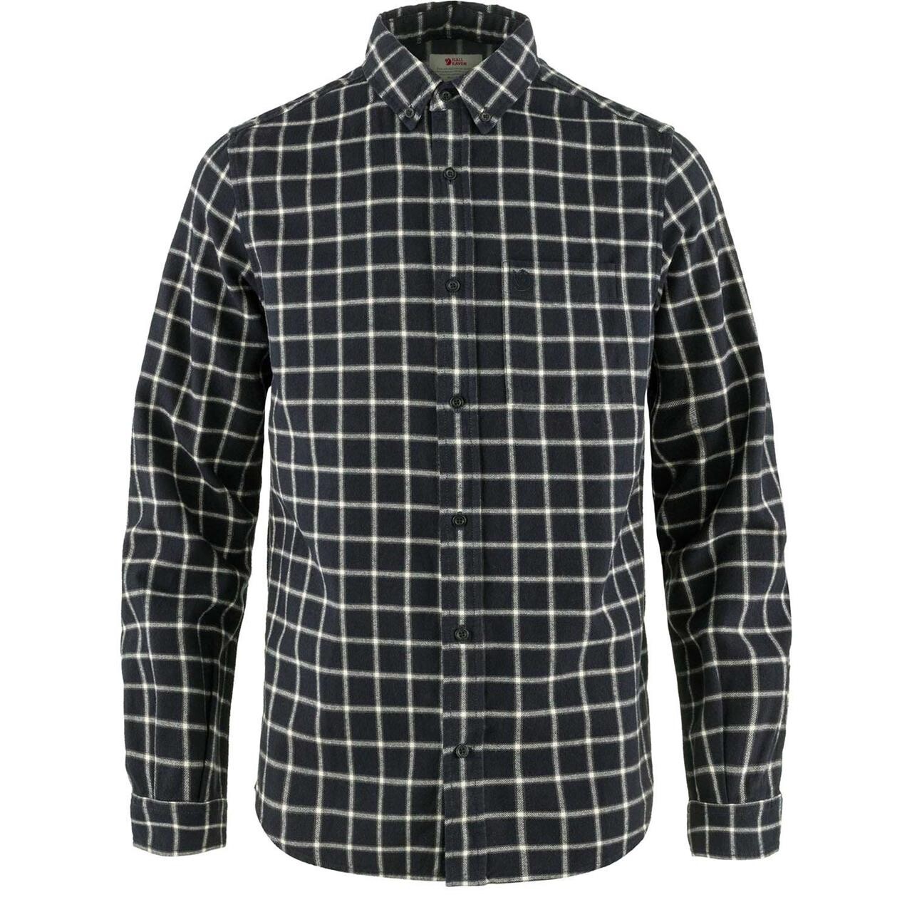 Fjällräven Mens Évik Flannel Shirt  (Blå (DARK NAVY-CHALK WHITE/555-113) Large)
