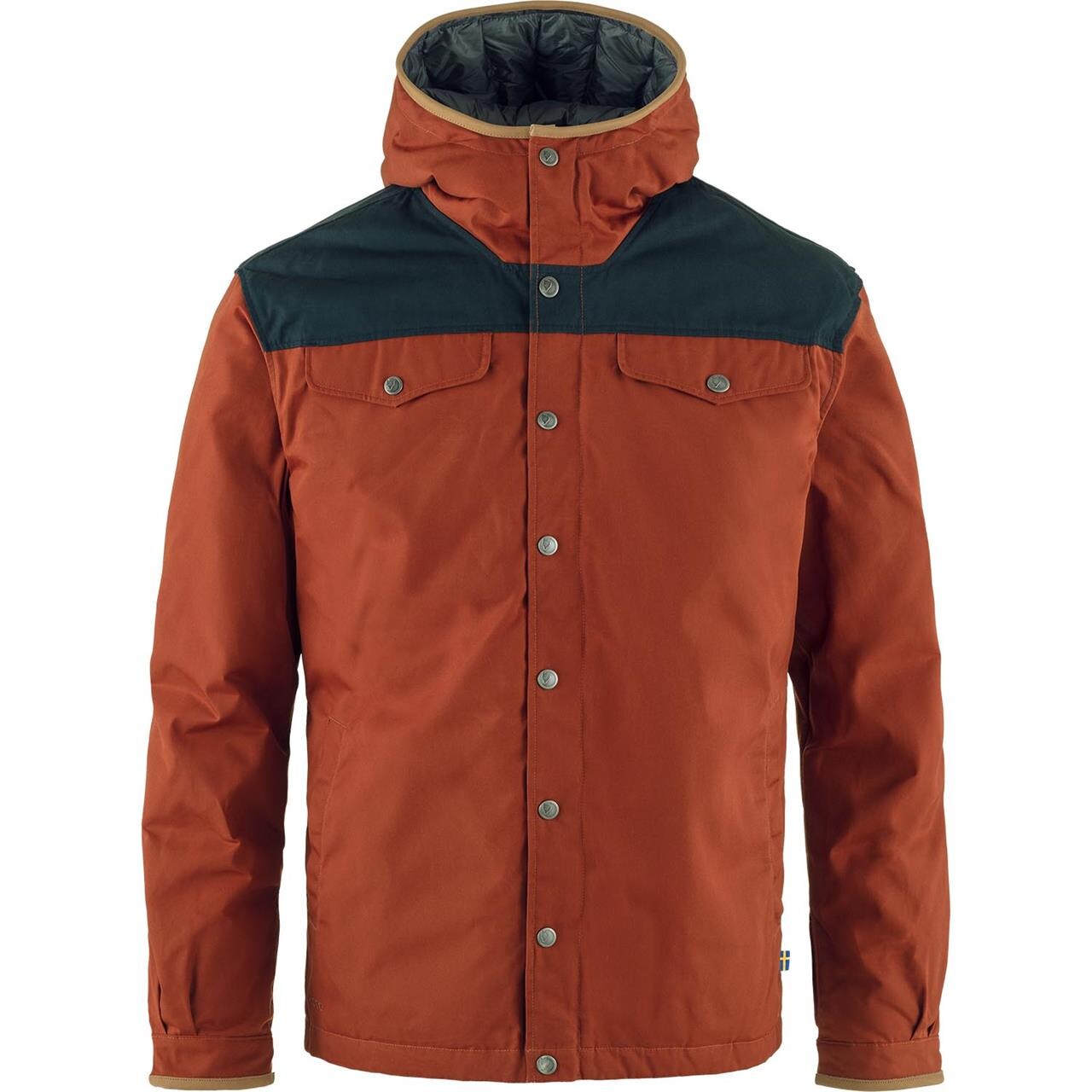 Billede af Fjällräven Mens Greenland No 1 Down Jacket (Orange (AUTUMN LEAF-DARK NAVY/215-555) Small)