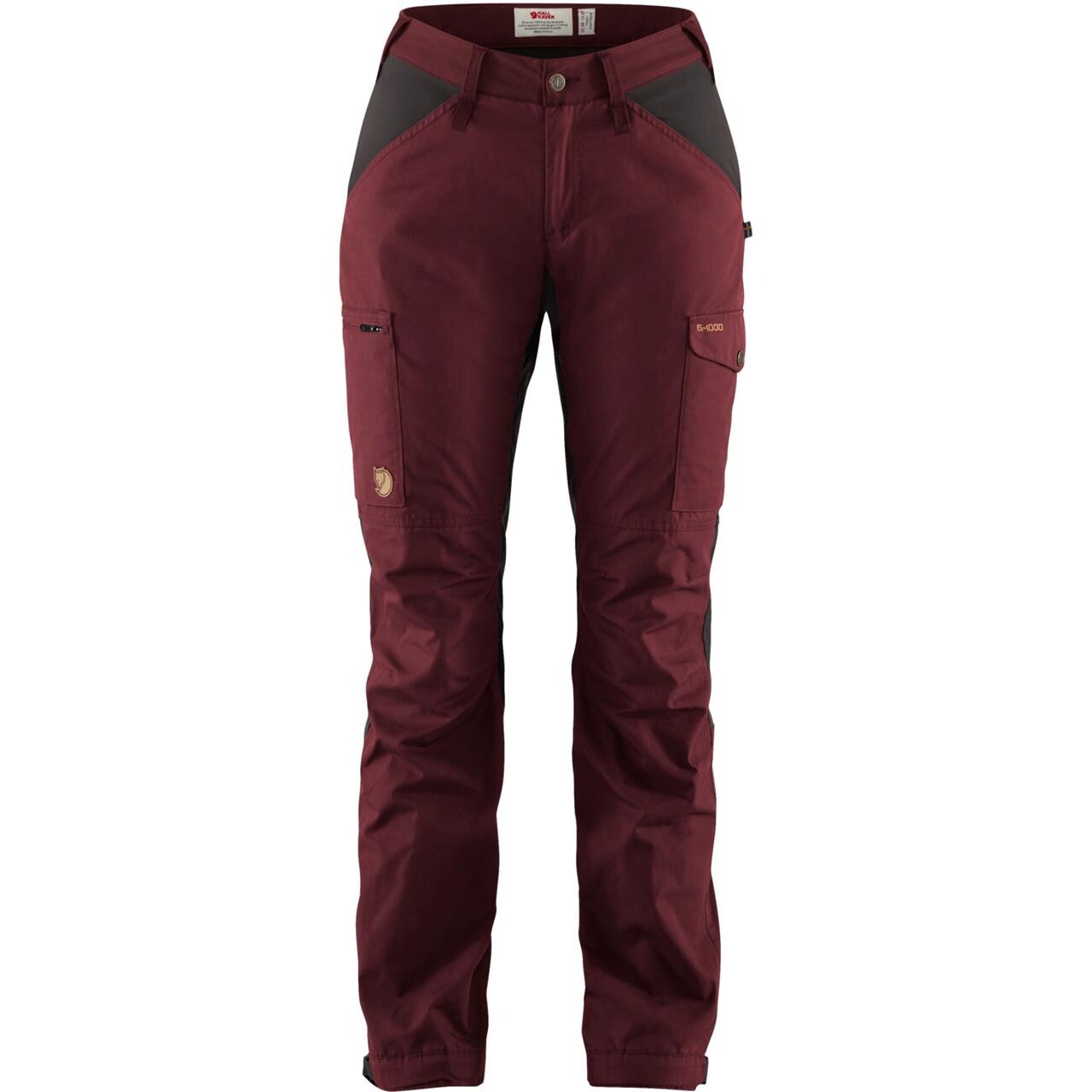 Se Fjällräven Womens Kaipak Trousers Curved (Rød (DARK GARNET-DARK GREY/356-030) 40) hos Friluftsland.dk