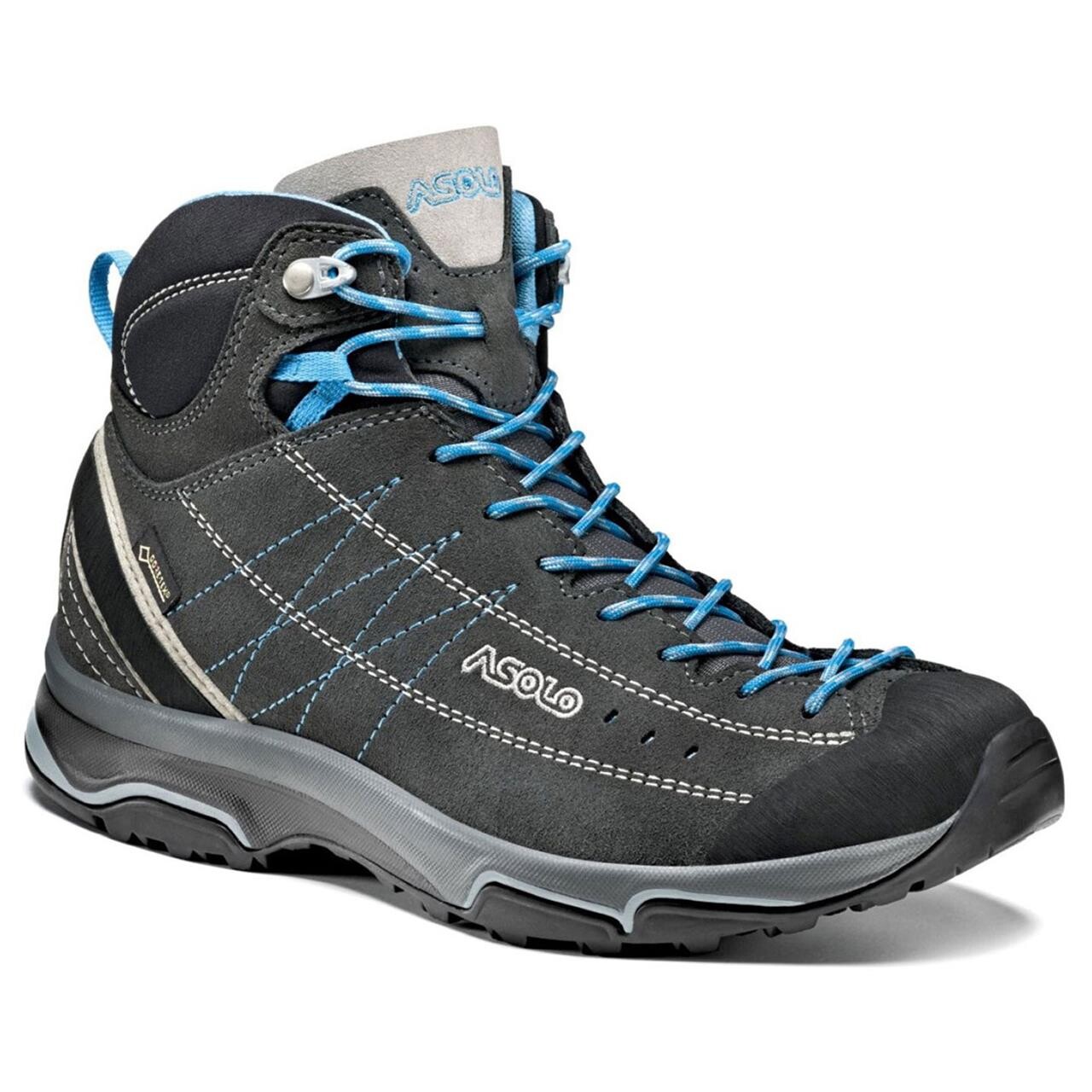 Se Asolo Womens Nucleon Mid GV (Grå (GRAPHITE/SILVER/CYAN BLUE) 41 1/3) hos Friluftsland.dk