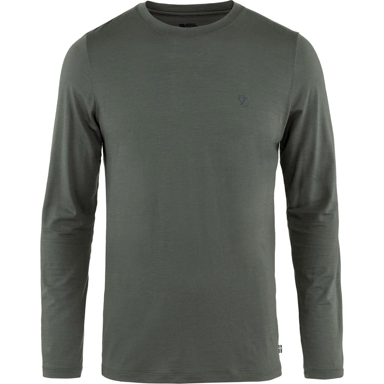 Se Fjällräven Mens Abisko Wool L/S (Grå (BASALT/050) Small) hos Friluftsland.dk