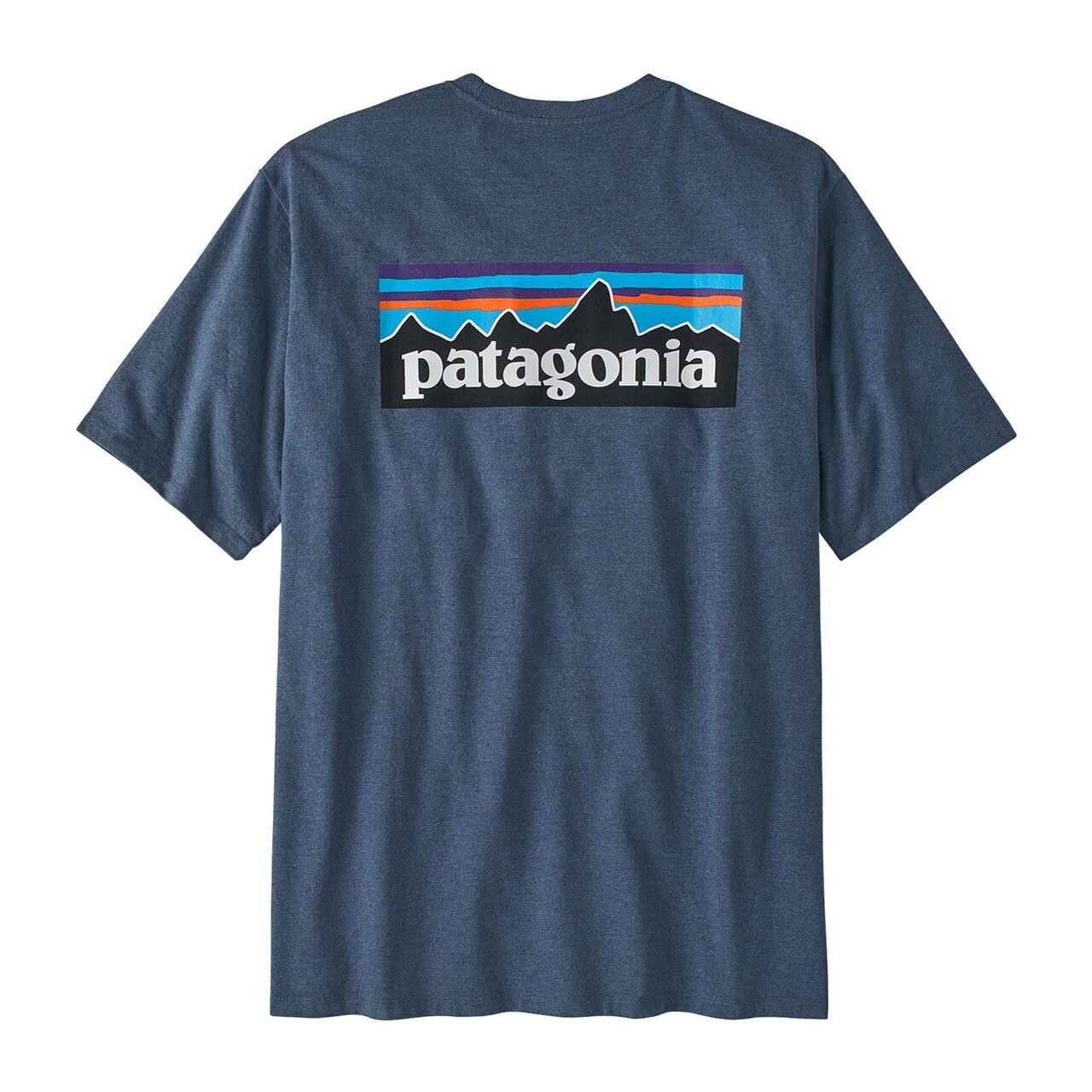 Patagonia Mens P 6 Logo Responsibili Tee Blå Utility Blue X Large
