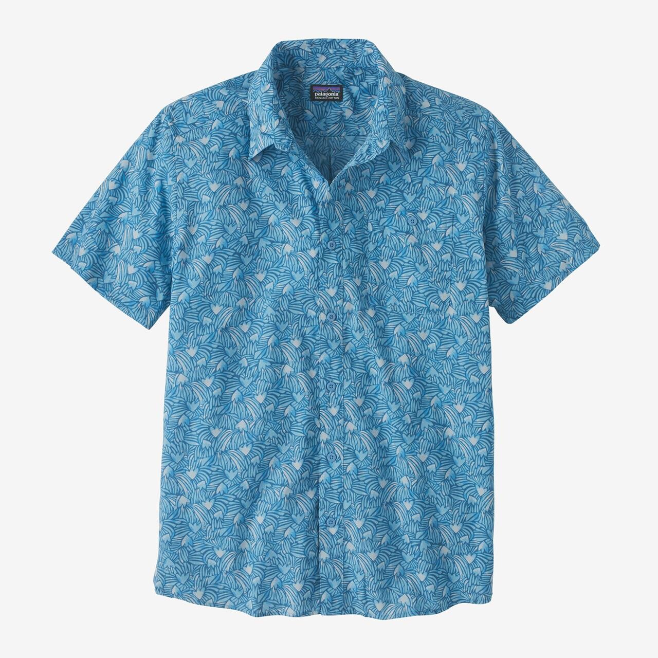 Patagonia Mens Go To Shirt (Blå (BLOCK PARTY: LAGO BLUE) Small)