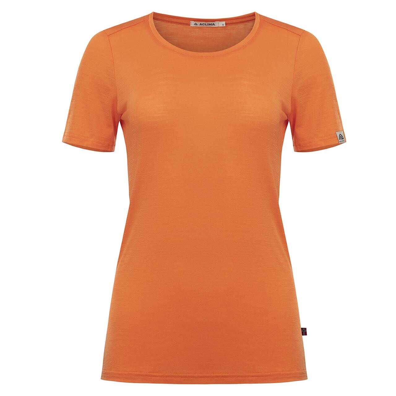Aclima Womens Lightwool T Shirt Orange Orange Tiger