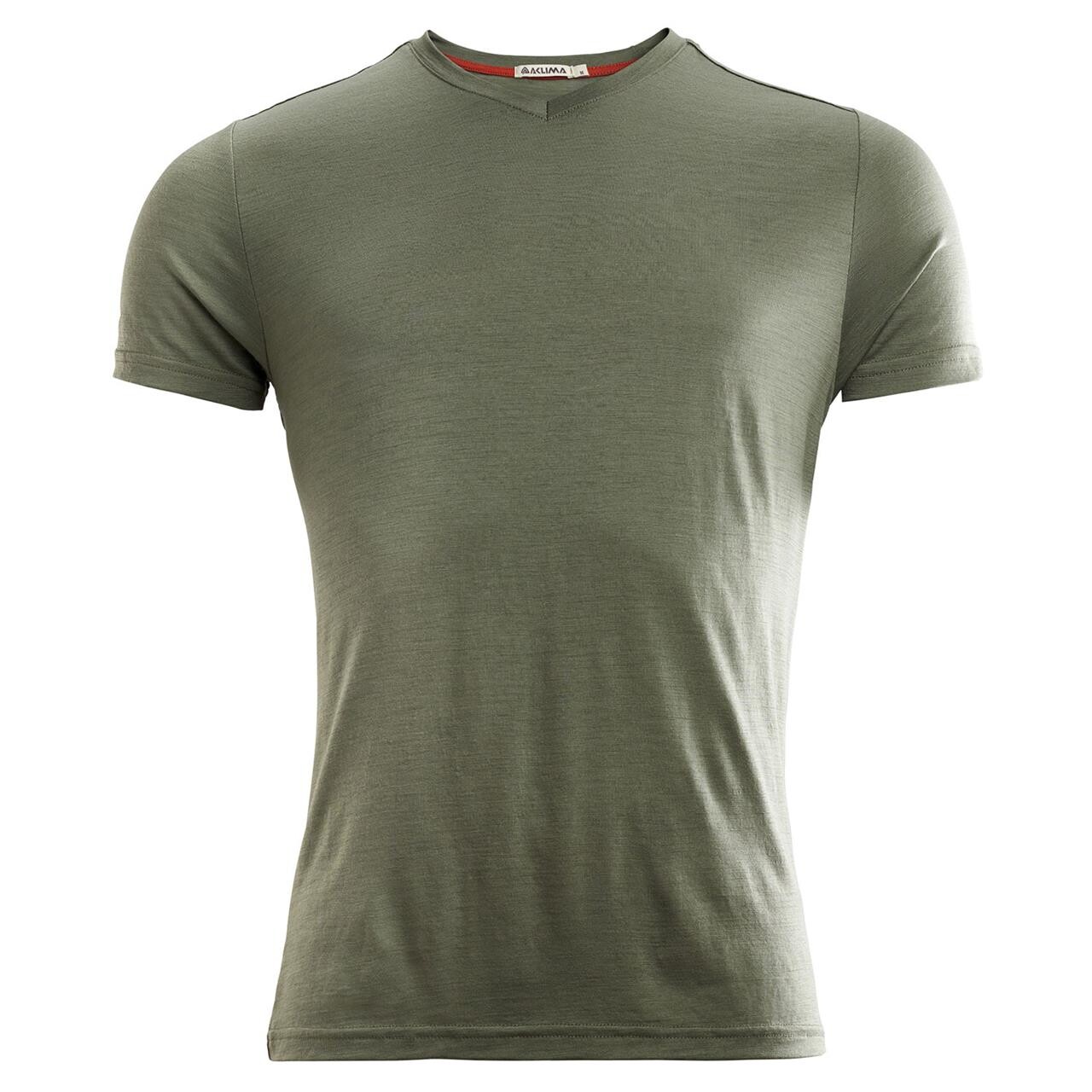 Aclima Mens Lightwool T-vneck (Grøn (RANGER GREEN) Small)