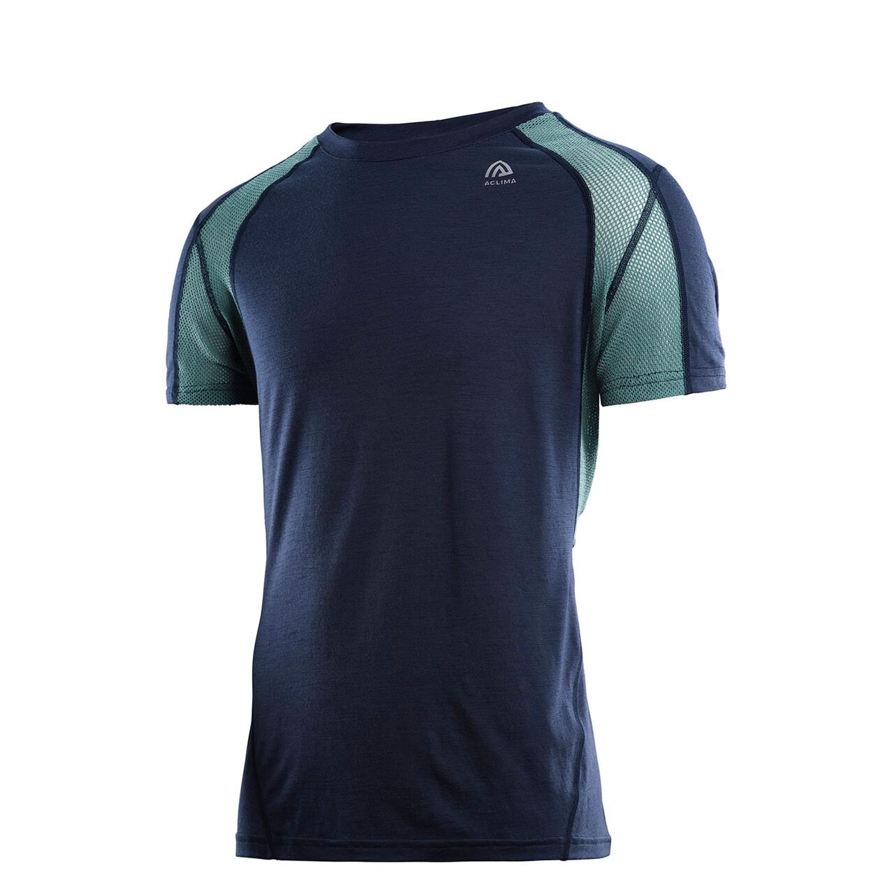 Aclima Mens Lightwool Sports T Shirt Blå Navy Blazer/north Atlantic