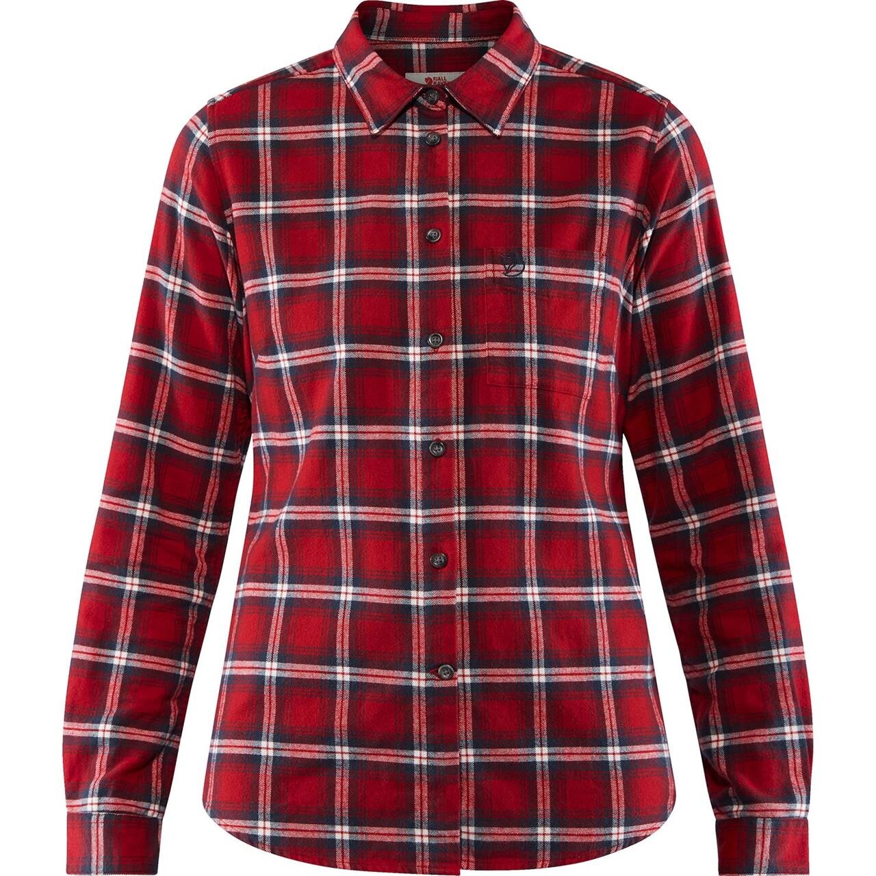 Fjällräven Womens Évik L/S Flannel Shirt  (Rød (DEEP RED/325) Large)