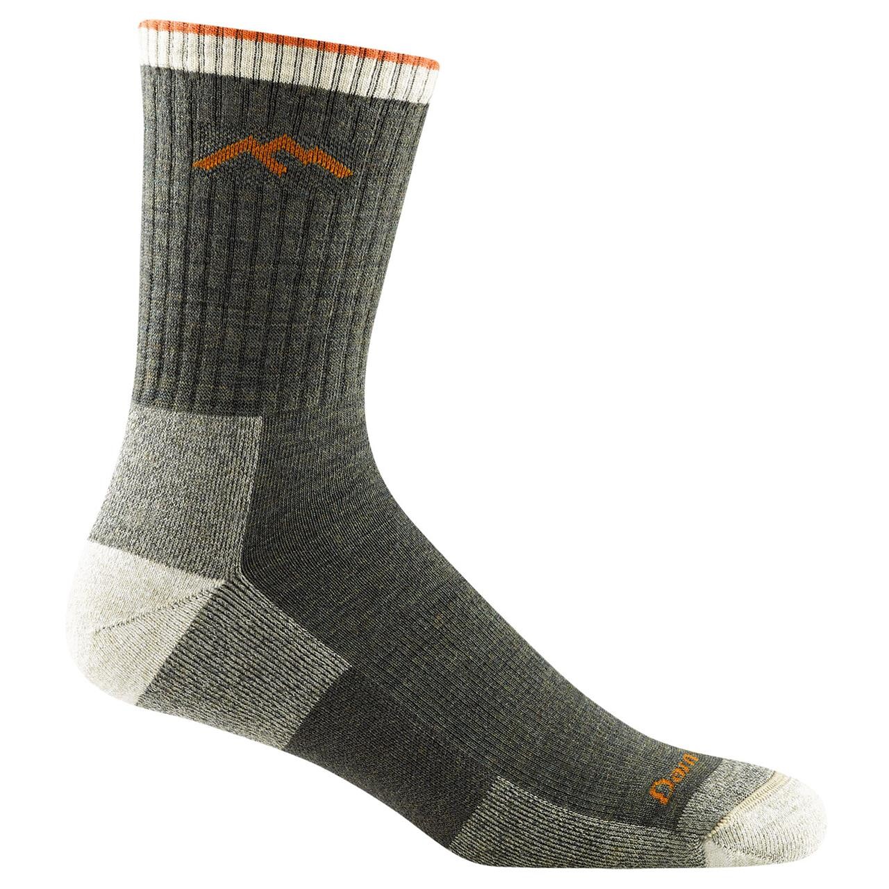 Darn Tough Mens Hiker Micro Crew Sock Cushion  (Grøn (OLIVE) 43-45,5)