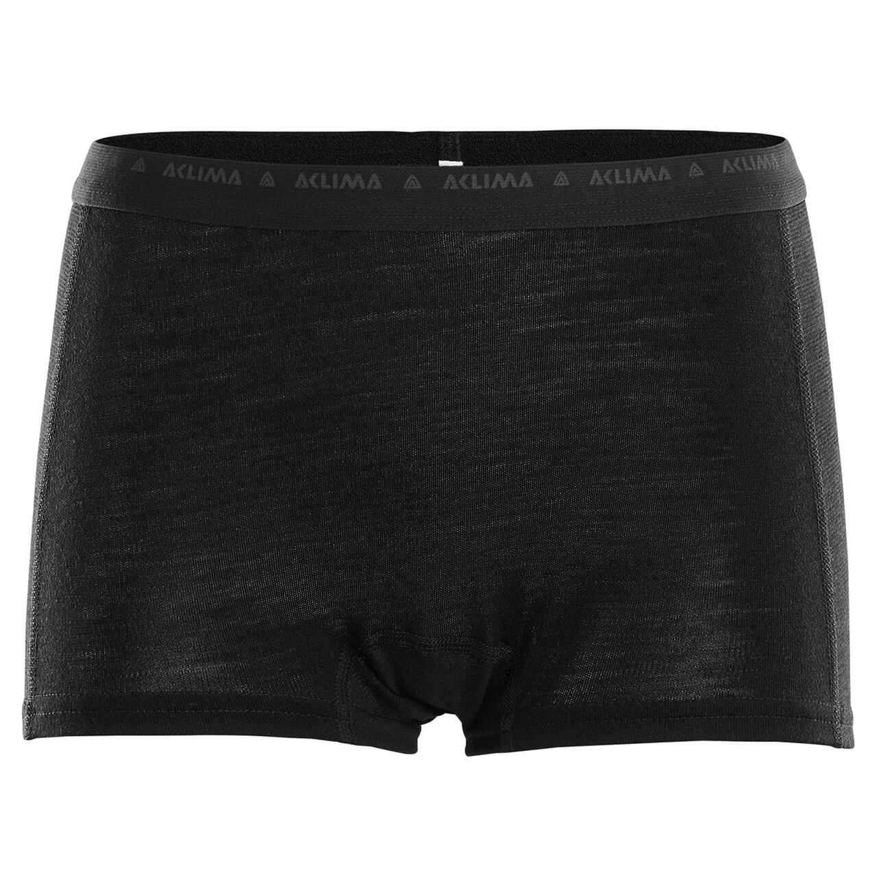 Aclima Womens WarmWool Boxer Shorts  (Sort (JET BLACK) Large)