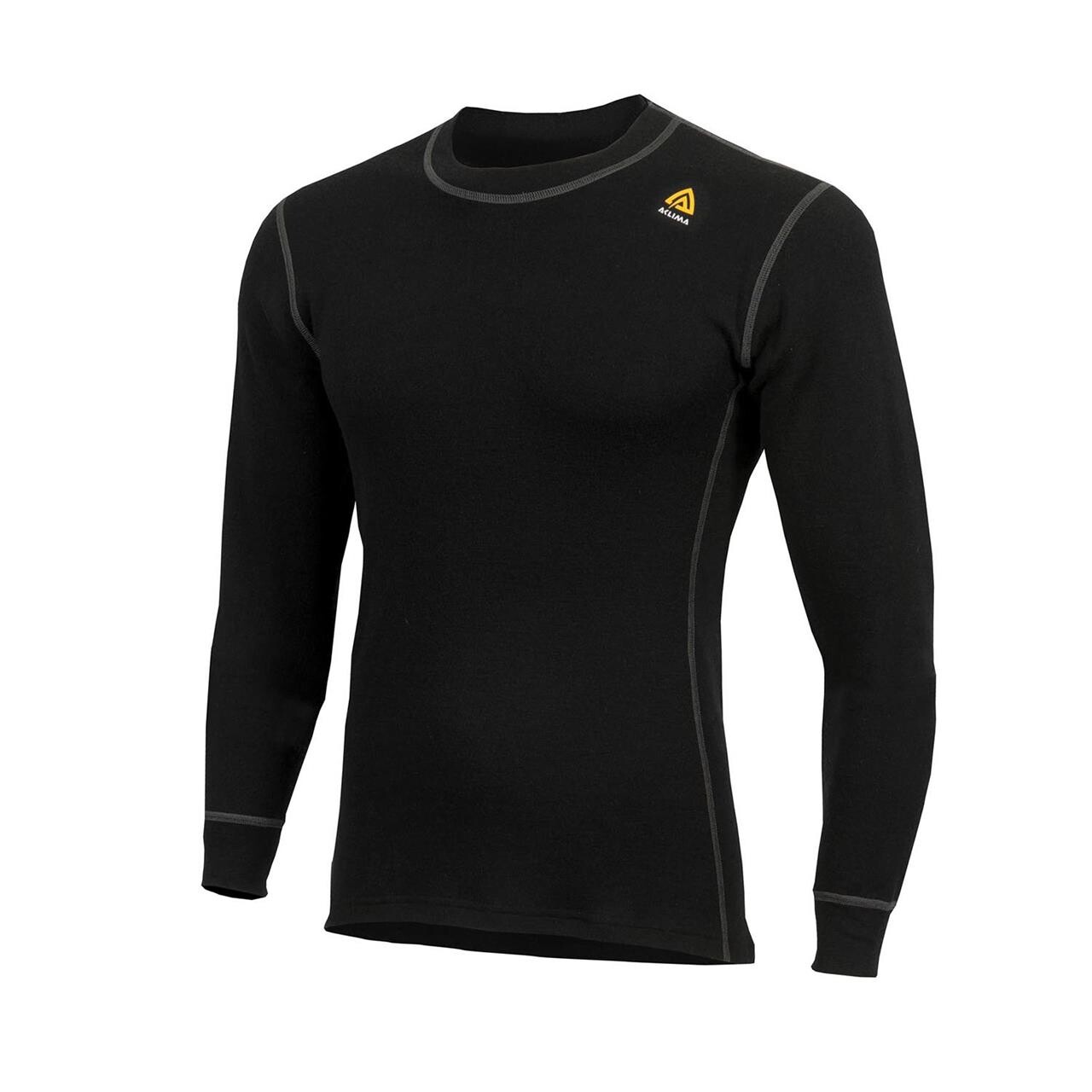 Se Aclima Mens WarmWool Crew Neck Shirt (Sort (JET BLACK) Small) hos Friluftsland.dk