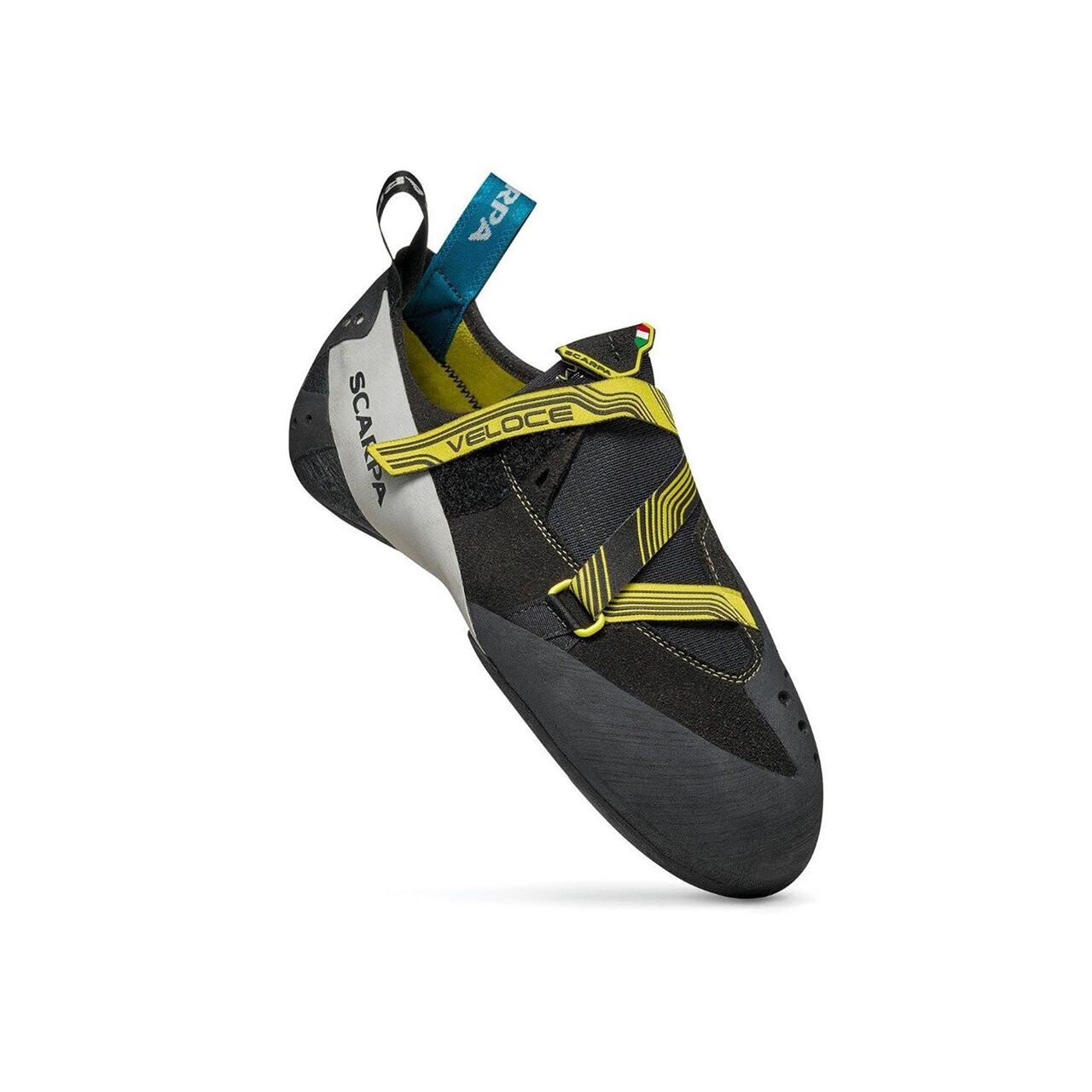 Se Scarpa Mens Veloce (Sort (BLACK/YELLOW) 42,5) hos Friluftsland.dk