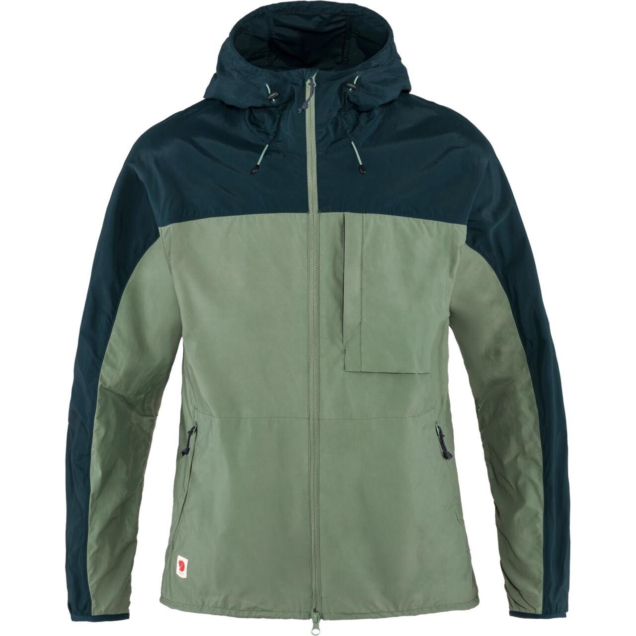 Fjällräven Mens High Coast Wind Jacket  (Grøn (PATINA GREEN-NAVY/614-560) Large)