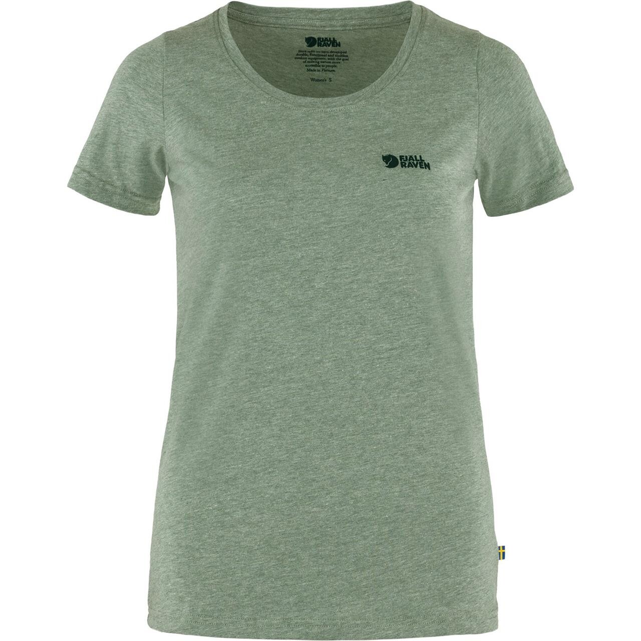 Fjällräven Womens Fjällräven Logo T-shirt  (Grøn (PATINA GREEN-MELANGE/614-999) X-small)