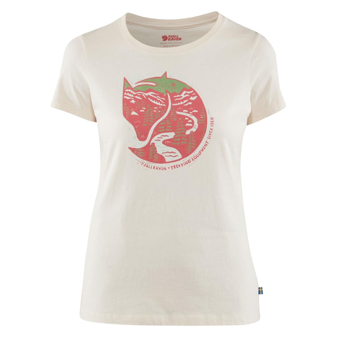 Fjällräven Womens Arctic Fox Print T-shirt  (Hvid (CHALK WHITE/113) Medium)