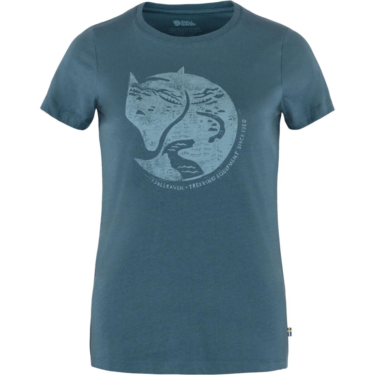 Fjällräven Womens Arctic Fox Print T-shirt  (Blå (INDIGO BLUE/534) Large)