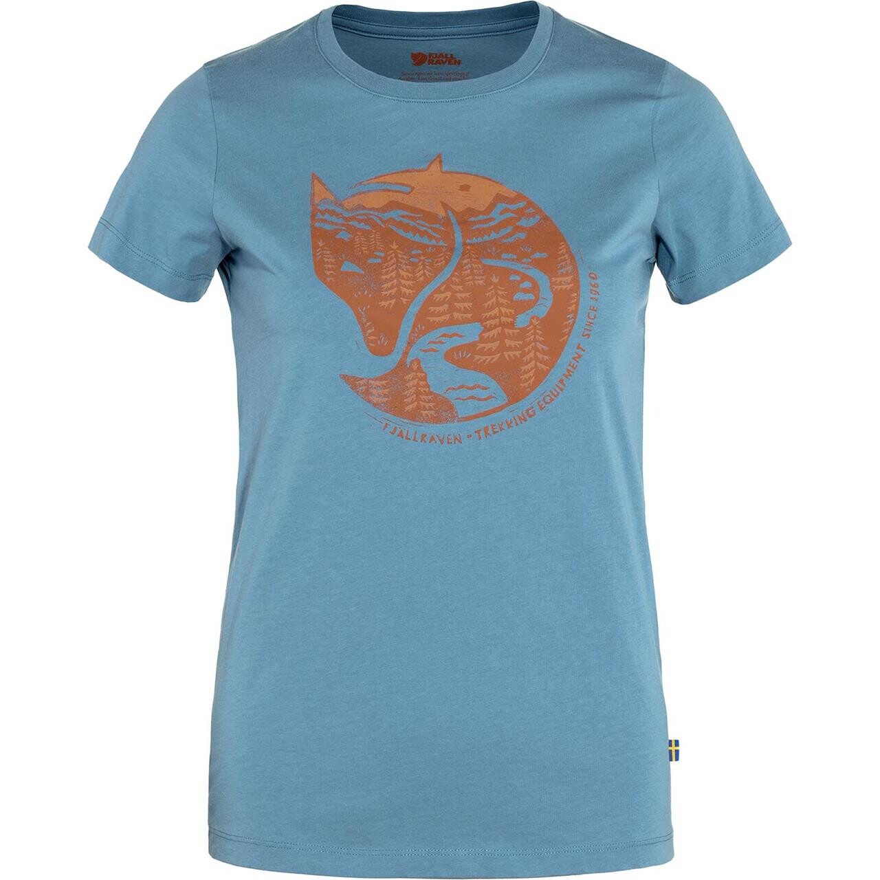 Fjällräven Womens Arctic Fox Print T-shirt (Blå (DAWN BLUE/543) X-small)