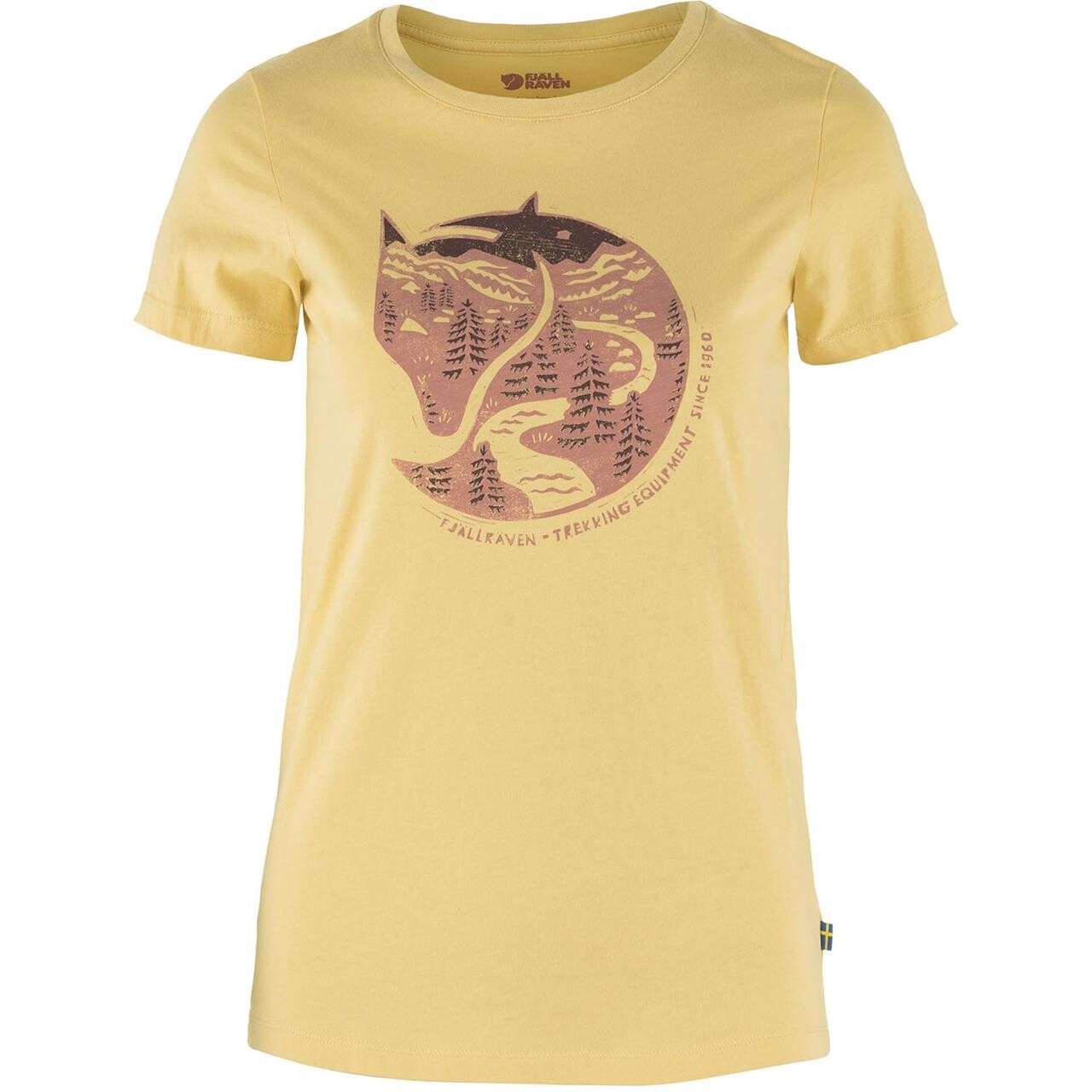 Fjällräven Womens Arctic Fox Print T-shirt  (Gul (MAIS YELLOW/133) Small)