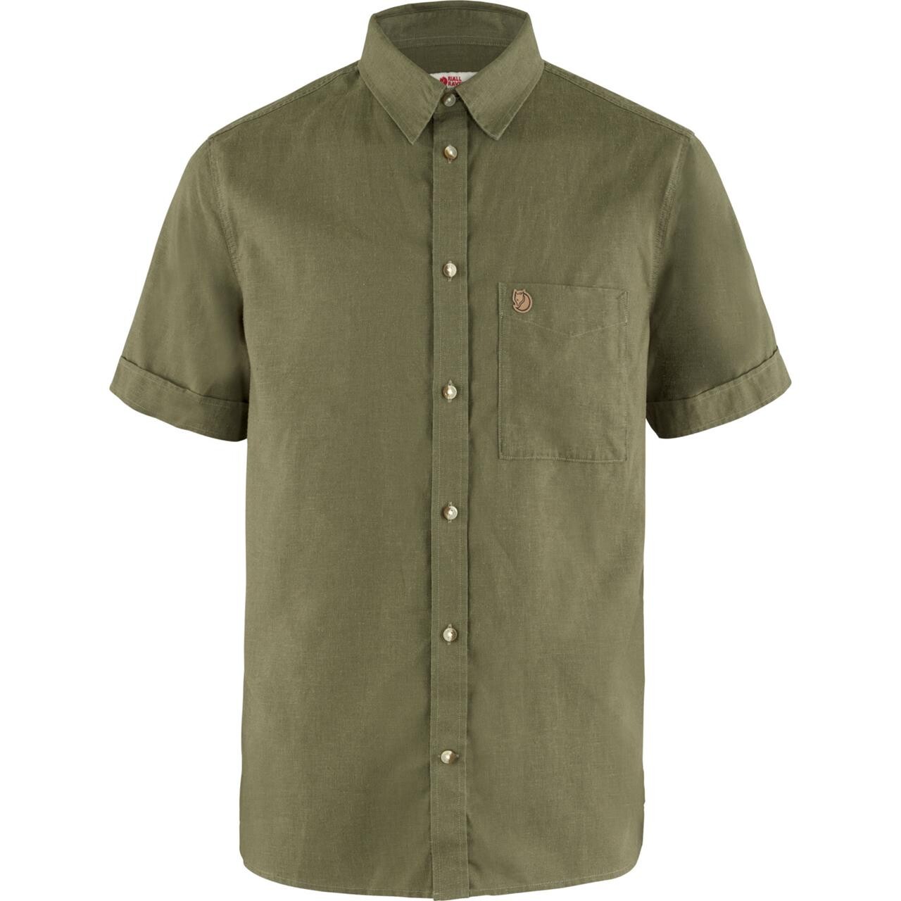 Fjällräven Mens Évik Travel Shirt S/S  (Grøn (GREEN/620) Small)