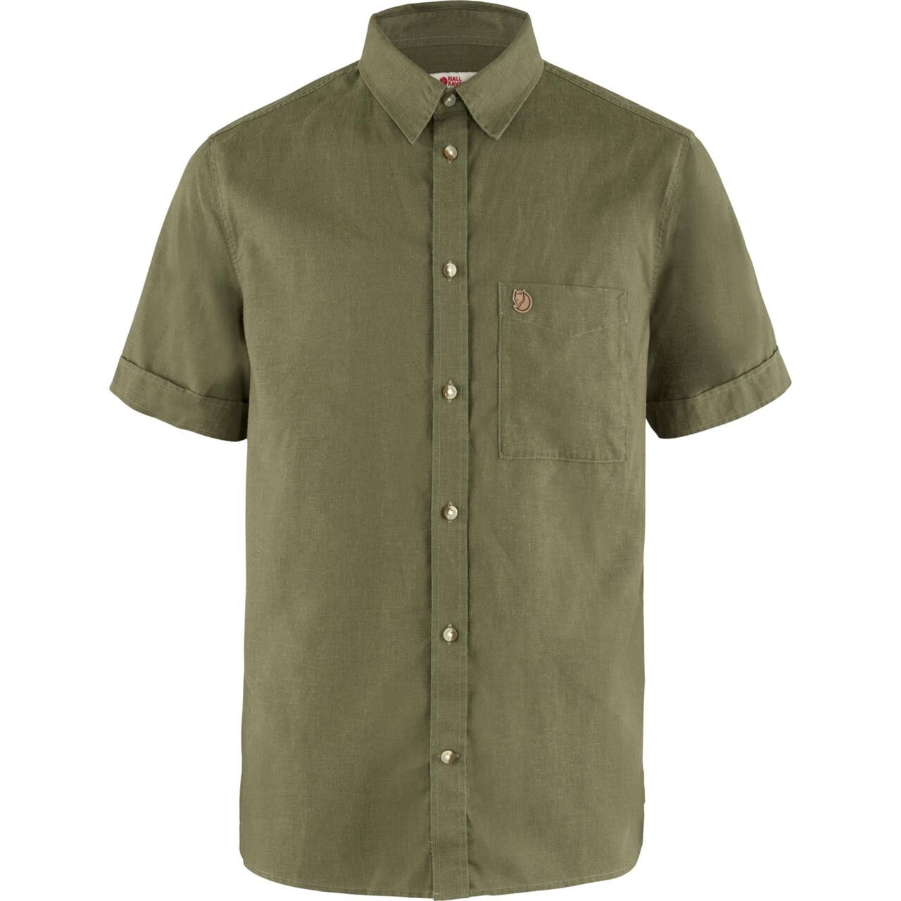 Se Fjällräven Mens Övik Travel Shirt S/S (Grøn (GREEN/620) Medium) hos Friluftsland.dk