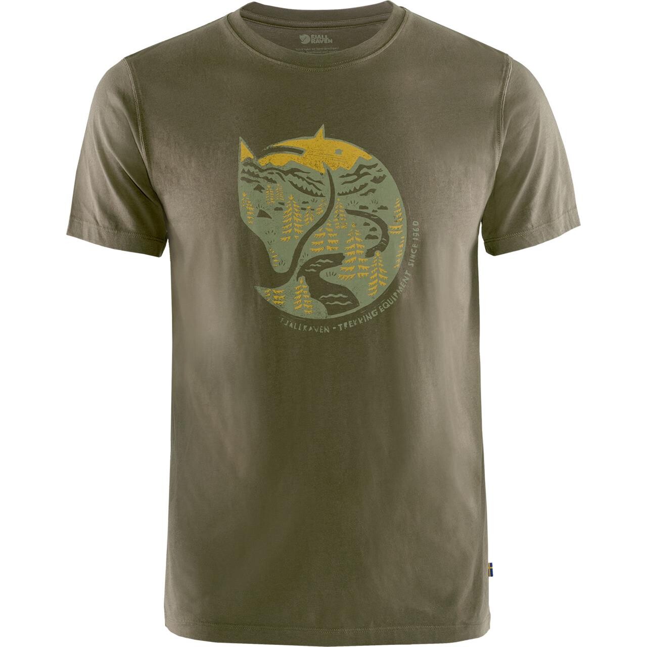 Fjällräven Mens Arctic Fox T-shirt  (Grøn (DARK OLIVE/633) Large)