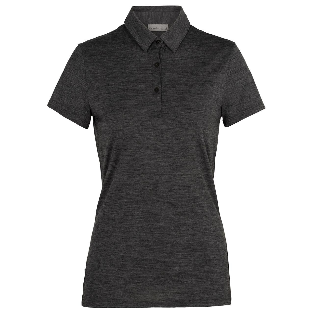  Icebreaker Womens Tech Lite S/S Polo  (GREY (JET HTHR) Small)