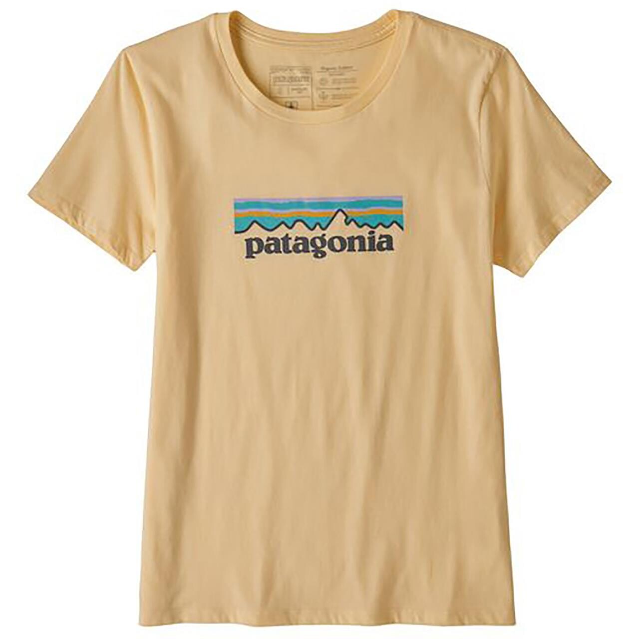  Patagonia Womens Pastel P-6 Logo Organic Crew T-shirt  (YELLOW (VELA PEACH) Large)