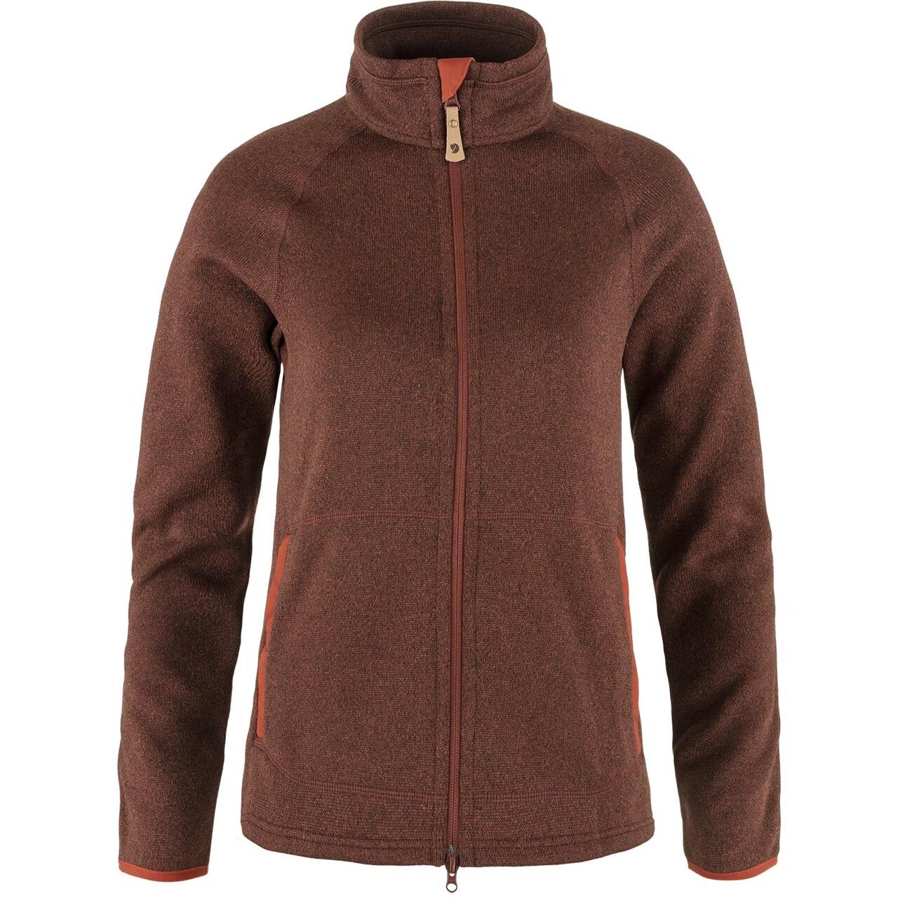 Fjallraven Womens Övik Fleece Zip Sweater Rød Autumn Leaf 215