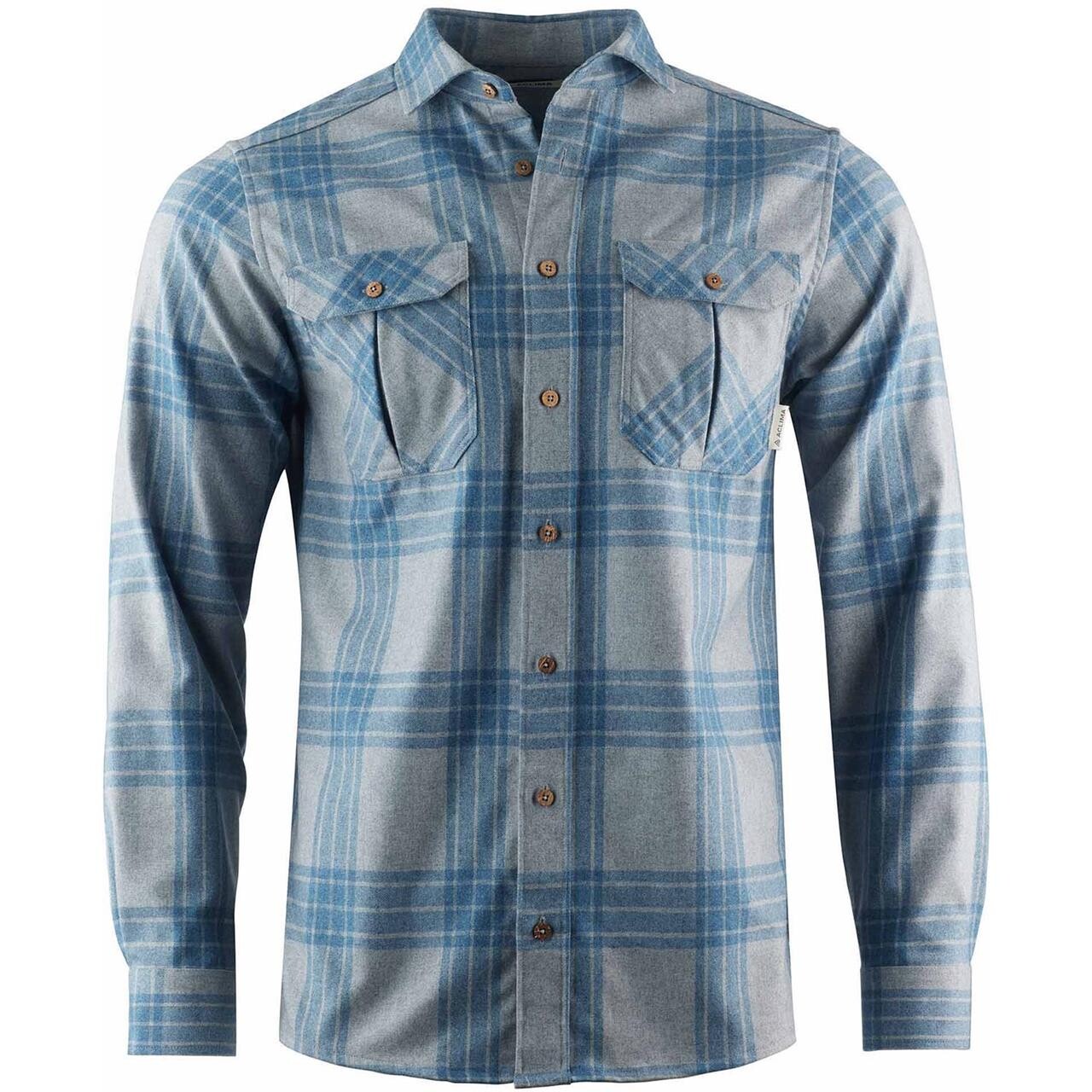 Aclima Mens Leisurewool Reborn Woolshirt Grå Check Light Grey Jeans