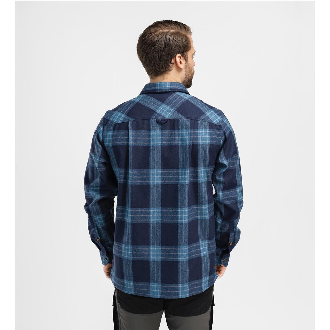 Aclima Mens Leisurewool Reborn Woolshirt Blå Check Navy Jeans