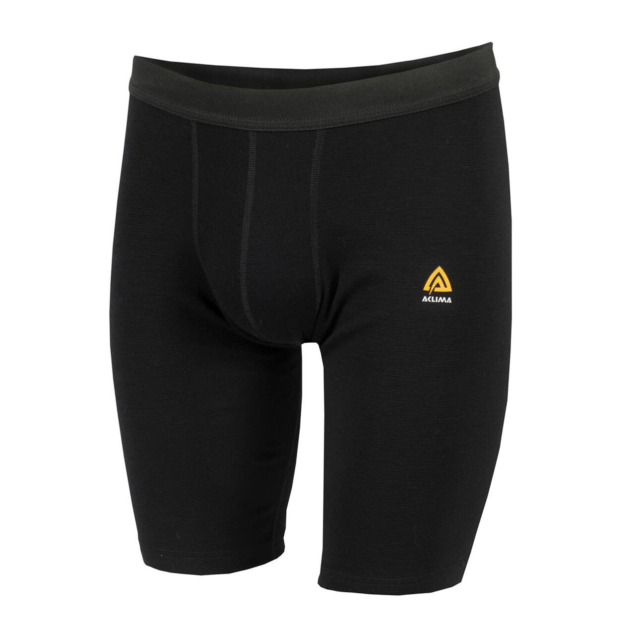 Aclima Mens Warmwool Long Shorts Sort Jet Black X Small