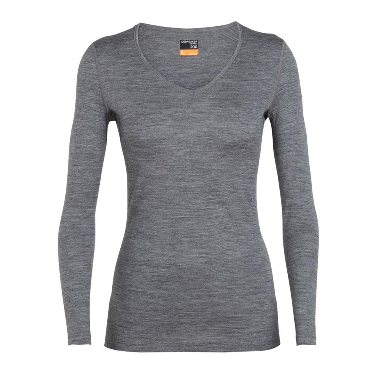 Se Icebreaker Womens 200 Oasis L/S V (Grå (GRITSTONE HTHR-013) Large) hos Friluftsland.dk