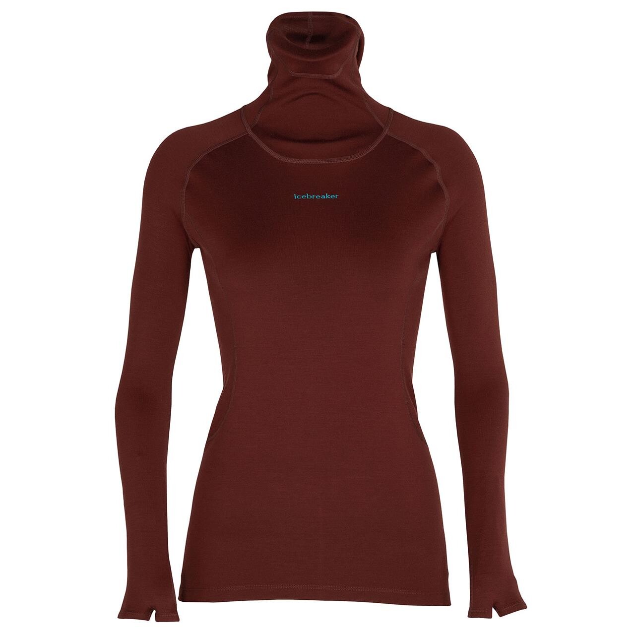  Icebreaker Womens Merino L/S Roll Neck  (BROWN (ESPRESSO) Medium)