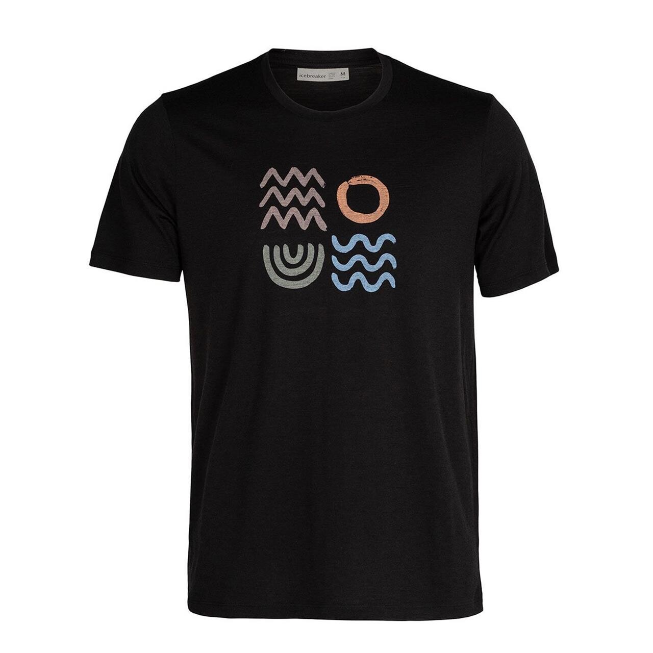  Icebreaker Mens T-lite II S/S T Nature Components  (BLACK (BLACK) Small)