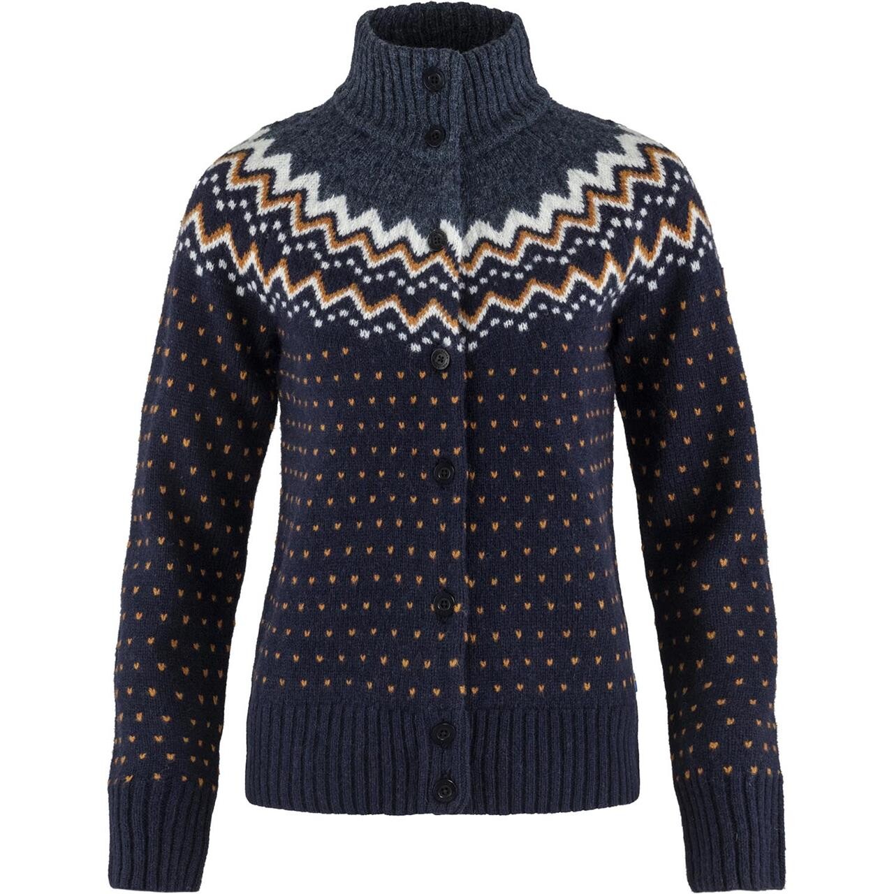 6: Fjällräven Womens Övik Knit Cardigan  (Blå (DARK NAVY/555) Large)