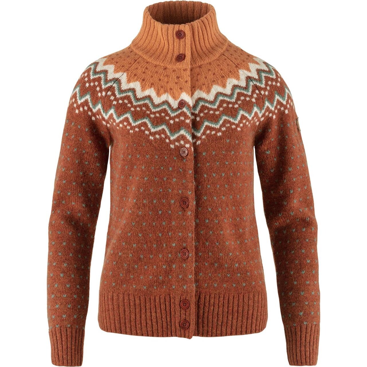 Fjällräven Womens Övik Knit Cardigan  (Orange (AUTUMN LEAF-DESERT BRN/215-242) Small)