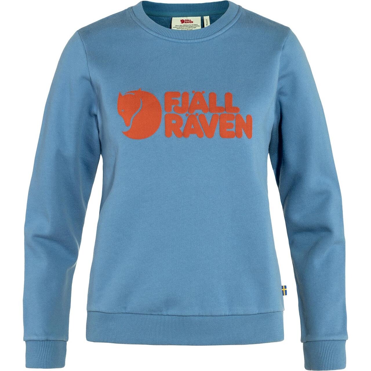 Fjällräven Womens Fjällräven Logo Sweater  (Blå (DAWN BLUE-TERRAC BRWN/543-243) Large)