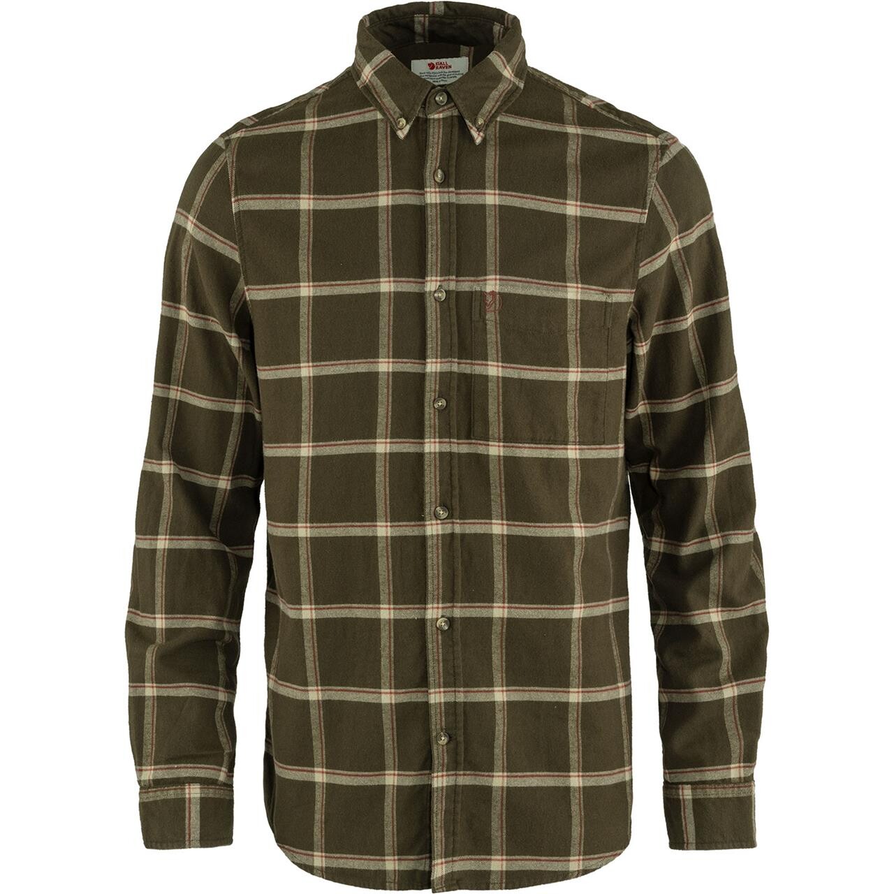  Fj&auml;llr&auml;ven &Ouml;vik Comfort Flannel Shirt M (GREEN (DARK OLIVE-SAND STONE/633-195) Small)